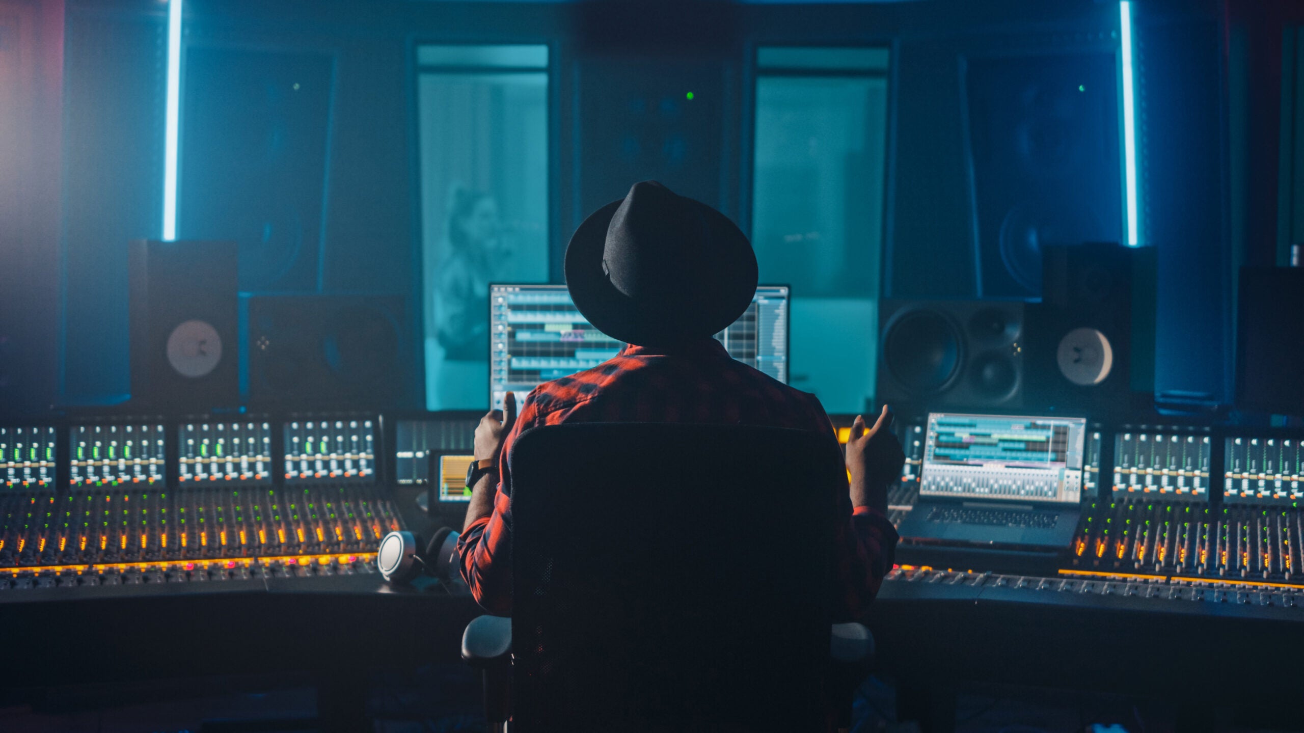 studio desk with rack space