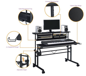 height adjustable music production desk