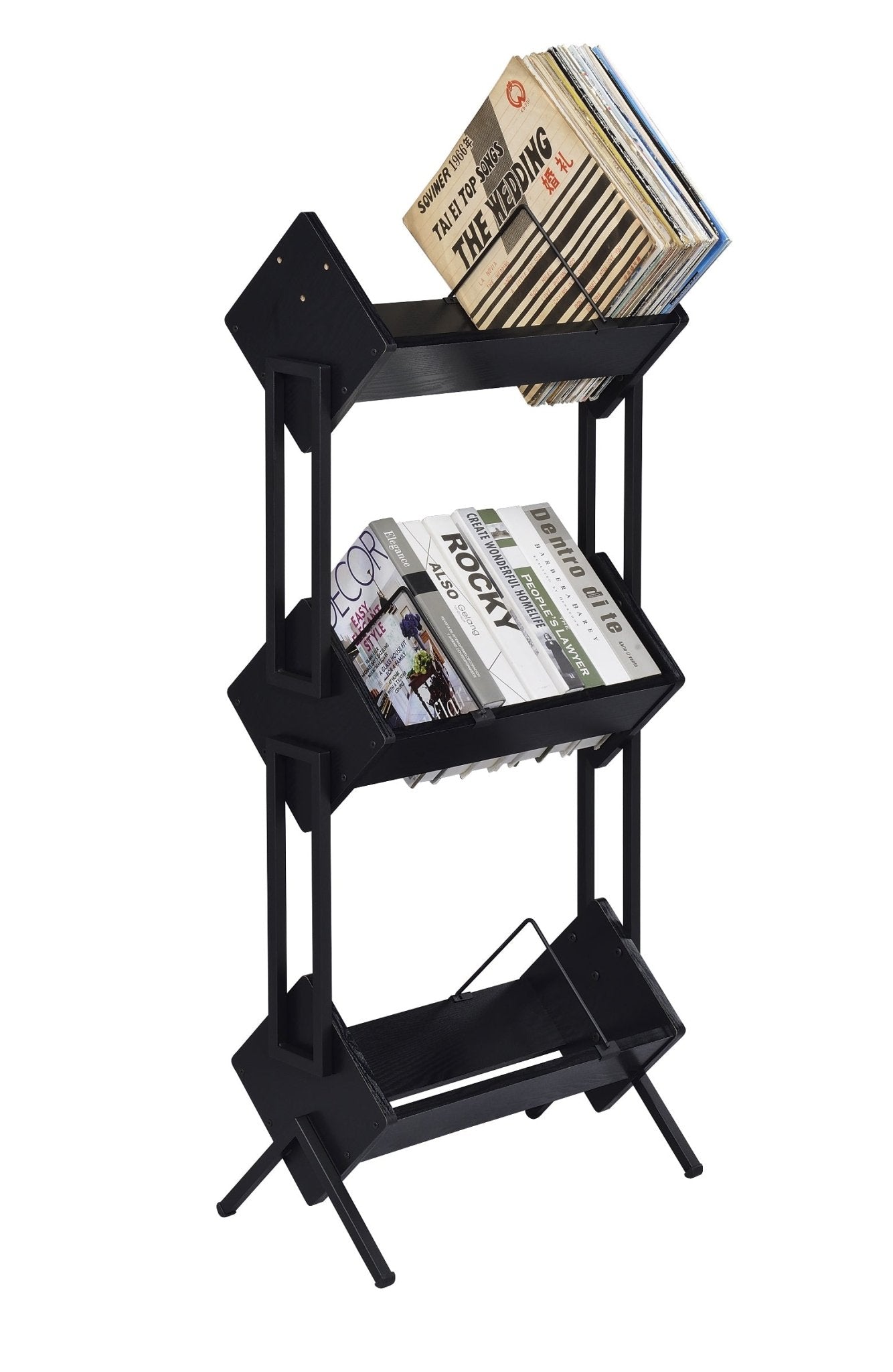 Musiea BX300 3 Tier Vinyl Record Holder for Albums, Magazine Display, Book and Files Organizer - Musiea Studio Desks & Workstations