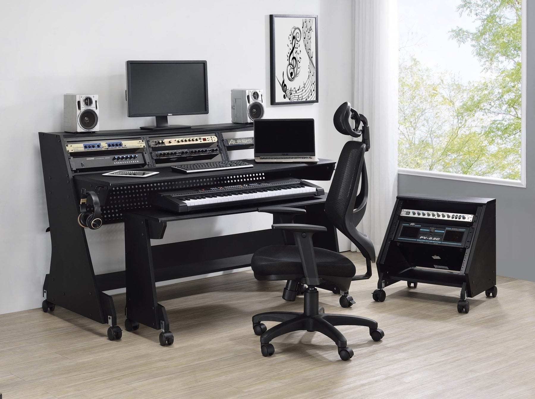 Musiea EX88 Series 88 Keys Pro Music Studio Desk Workstation with Rack Cabinet - Musiea Studio Desks & Workstations