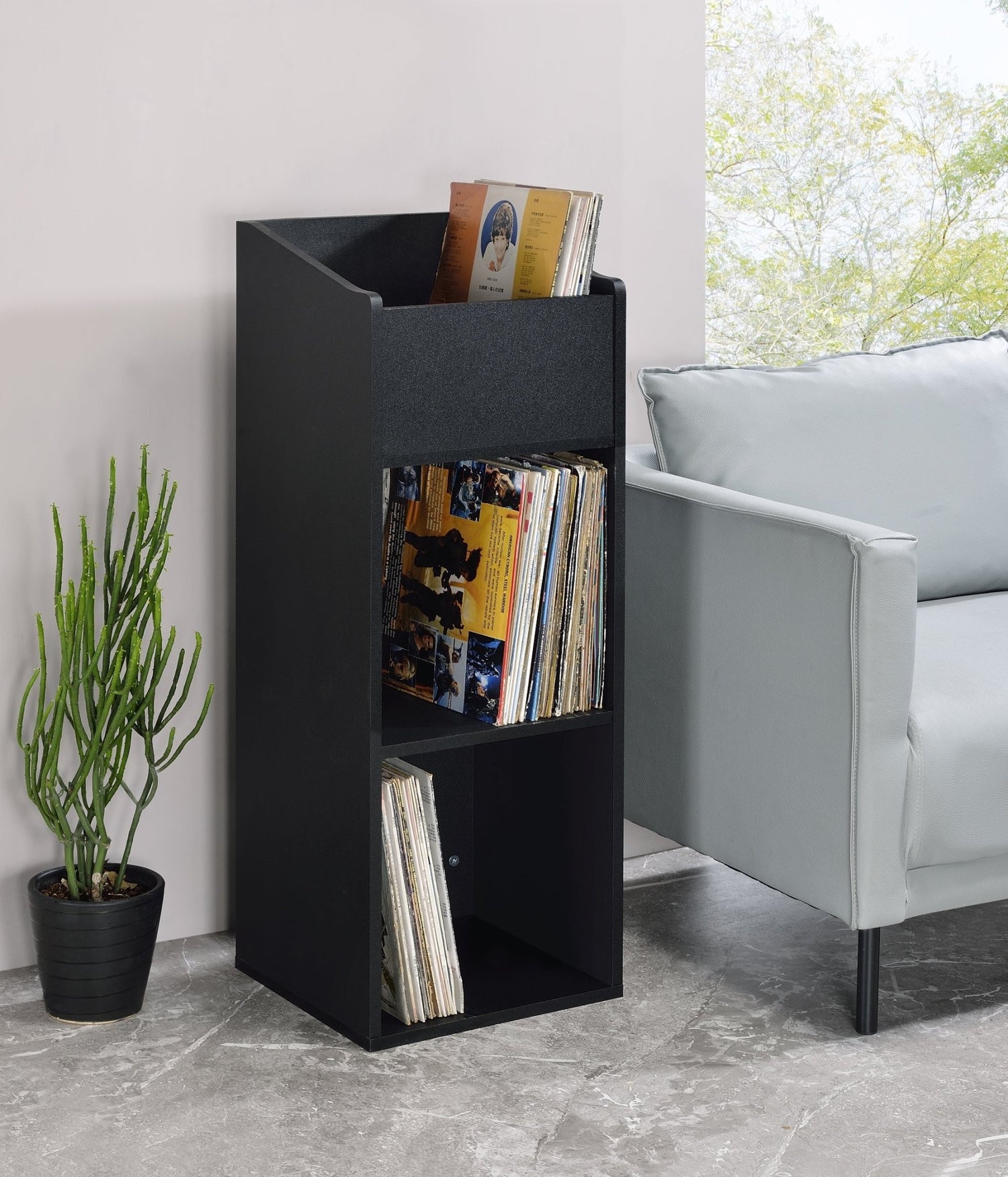 Musiea BX240 Vinyl Record Storage Rack for Albums, Magazine Display, B