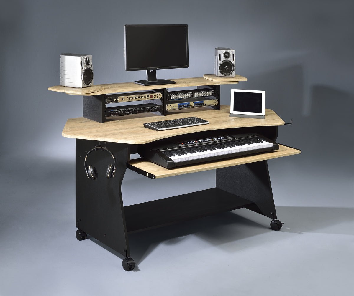 Music Desk, Computer Desk with Keyboard Tray, Studio Desk for